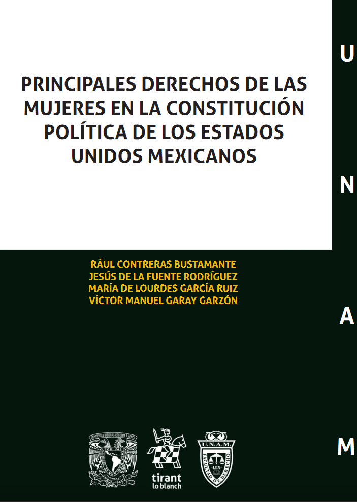 Portada del libro Principales derechos de las mujeres en la constitución política de los Estados Unidos Mexicanos.